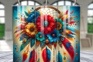 Dreamcatcher Floral Tumbler Wrap Graphic by LAZY ANT · Creative Fabrica