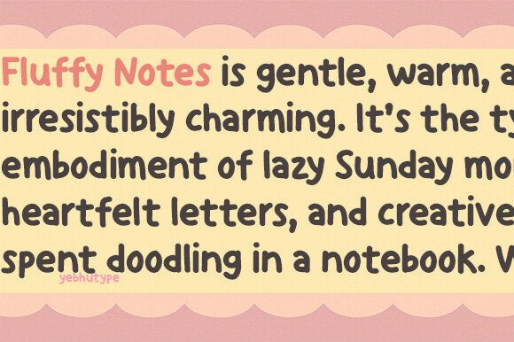 Fluffy Notes Font - Preview 1