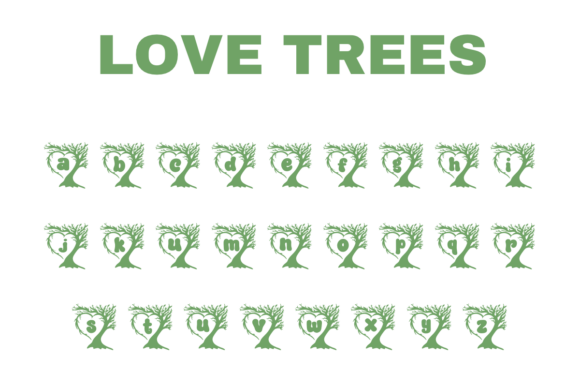 Love Trees Font PNG with transparent background - Preview 2