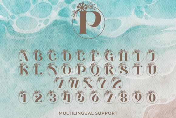 Petal Flower Monogram Font PNG with transparent background - Preview 3