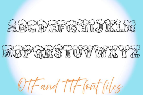Rainbow Cloud Font PNG with transparent background - Preview 1