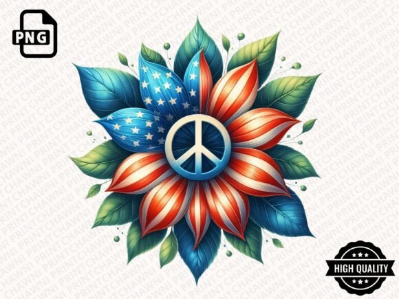 Sunflower USA Flag Clipart PNG