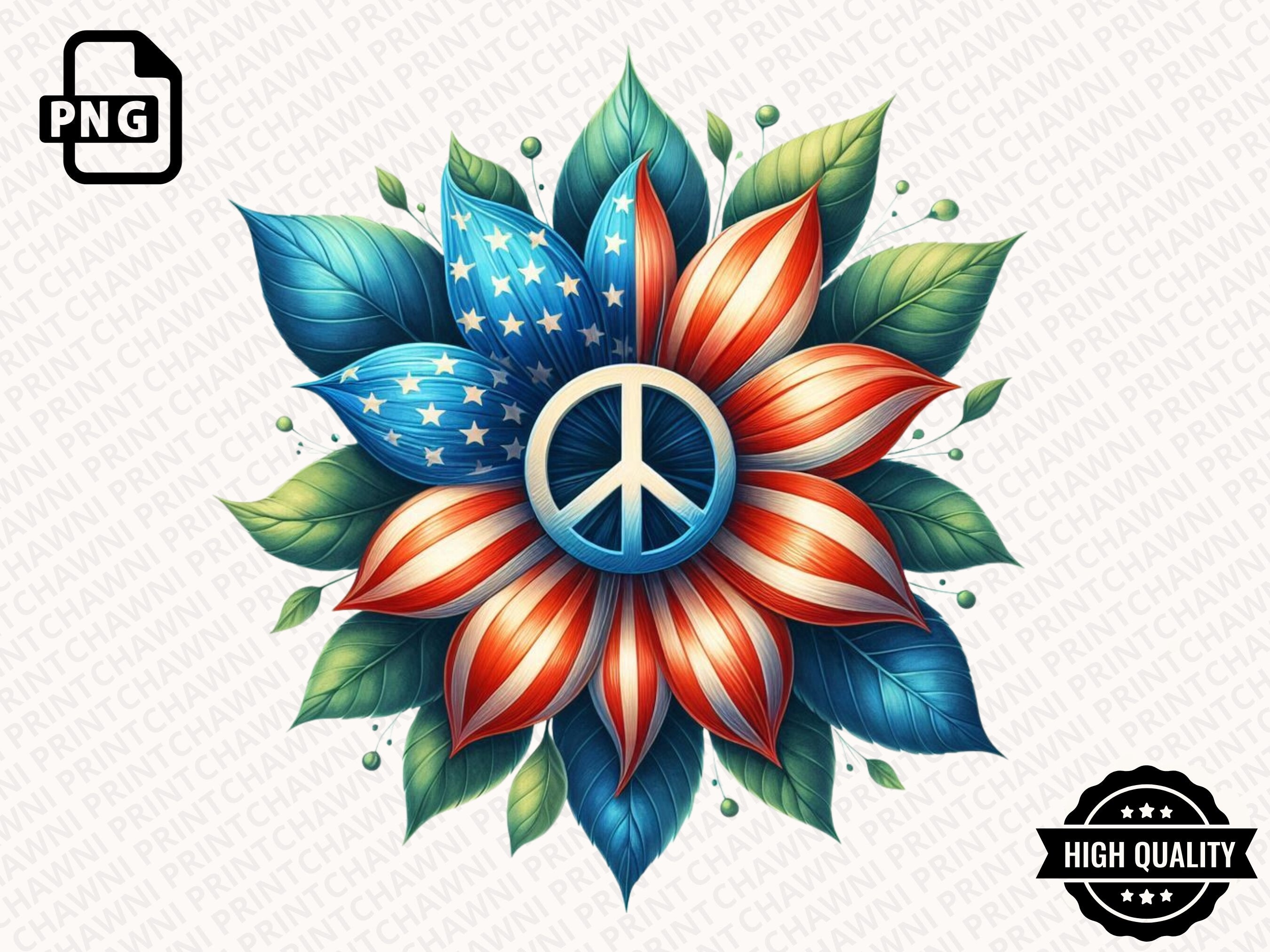 Sunflower USA Flag Clipart PNG