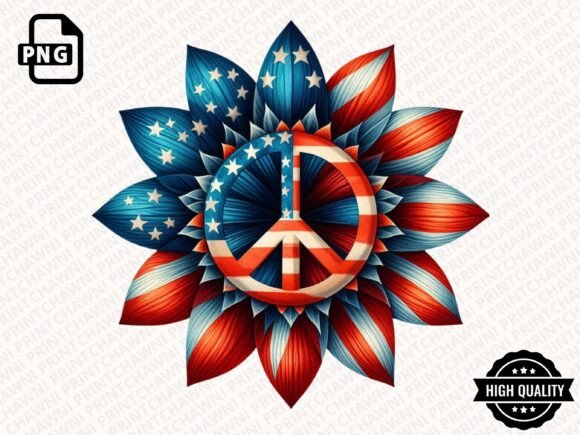 Sunflower USA Flag Clipart PNG