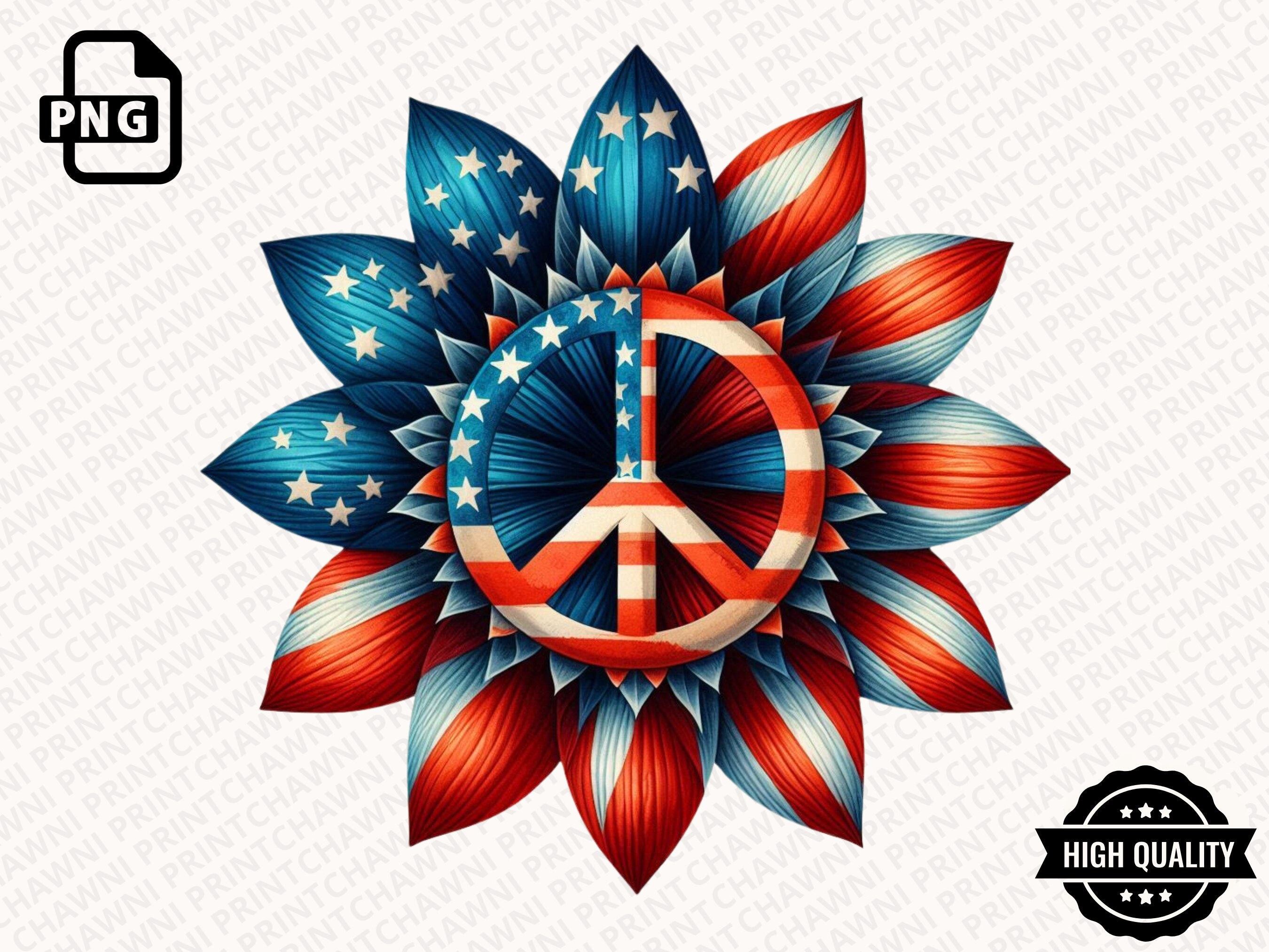 Sunflower USA Flag Clipart PNG