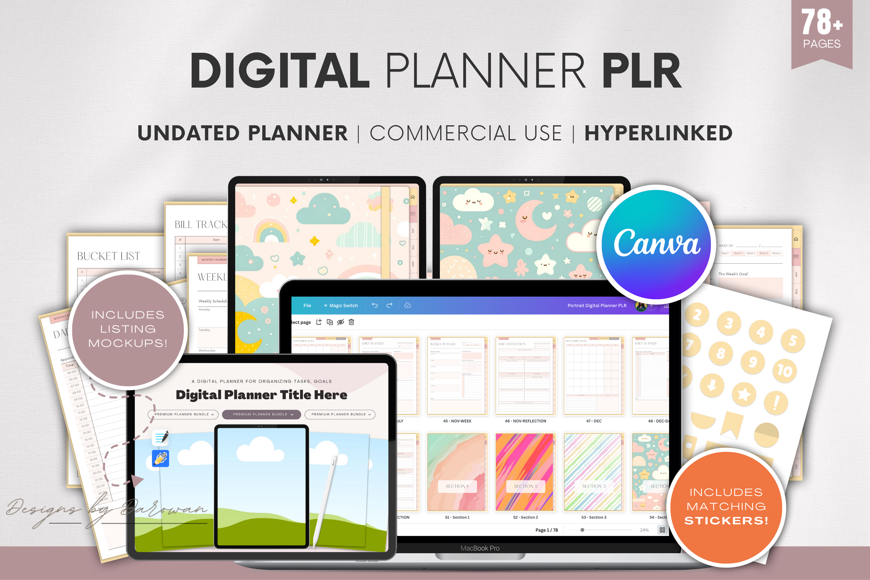 Undated Digital Planner PLR | Canva