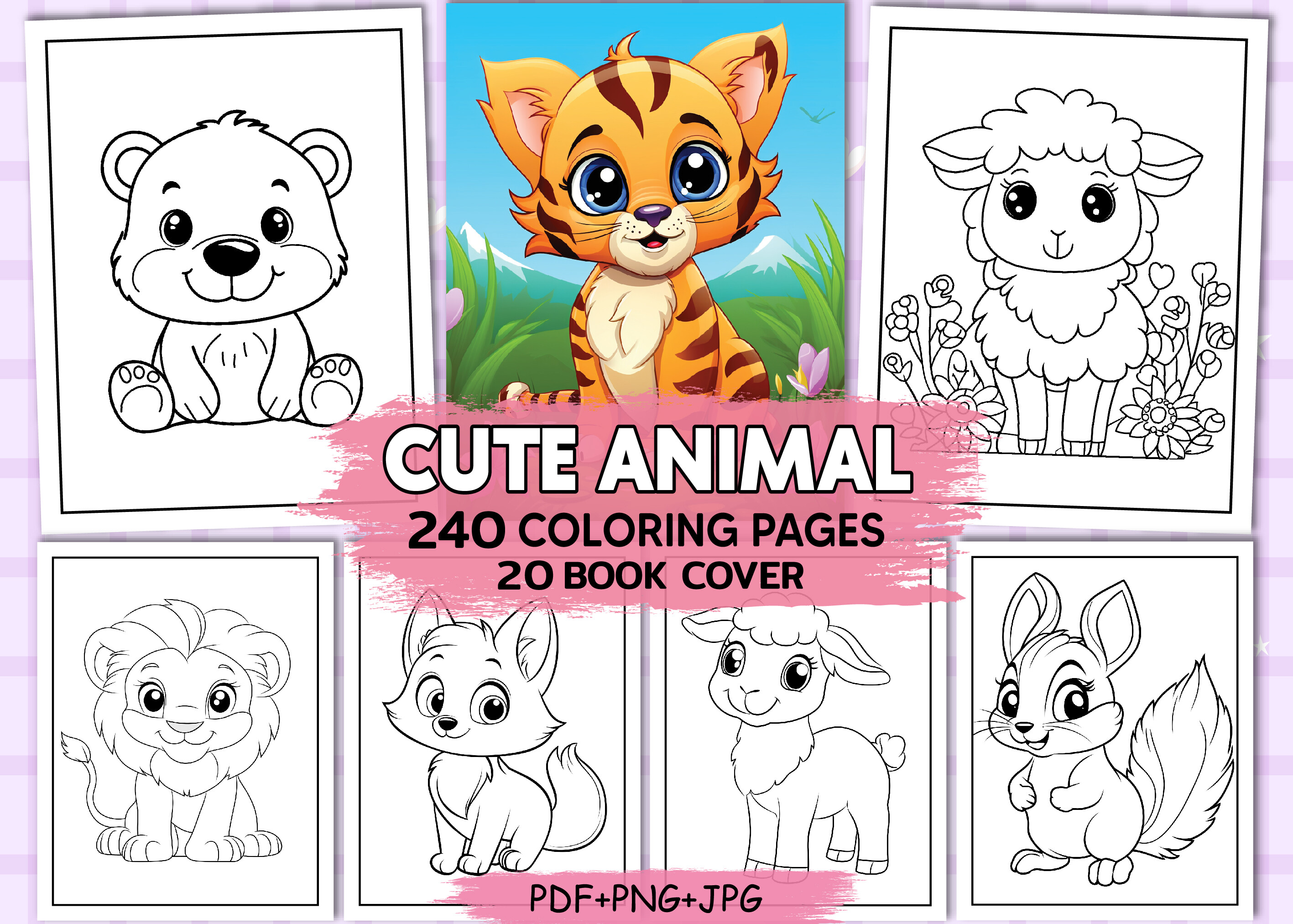 240 Cute Animal Coloring Pages for Kids