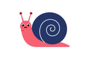 Cute Pink Snail with Large Spiral Shell Graphic by DesignVectx ...