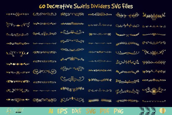 Decorative Swirls Dividers SVG