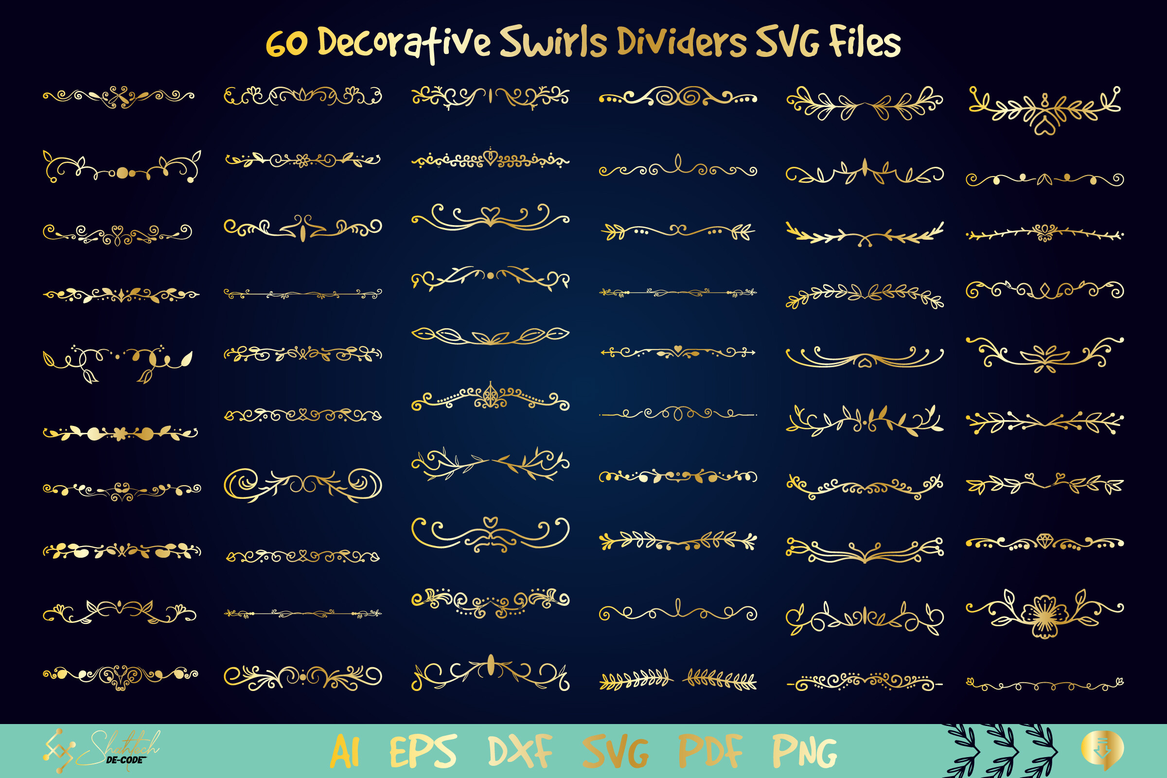 Decorative Swirls Dividers SVG