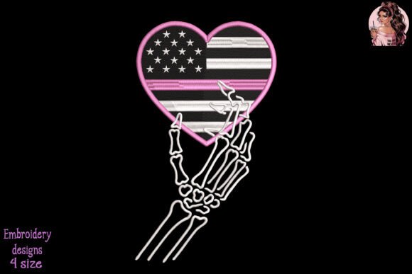 Heart Breast Cancer Skeleton Hand