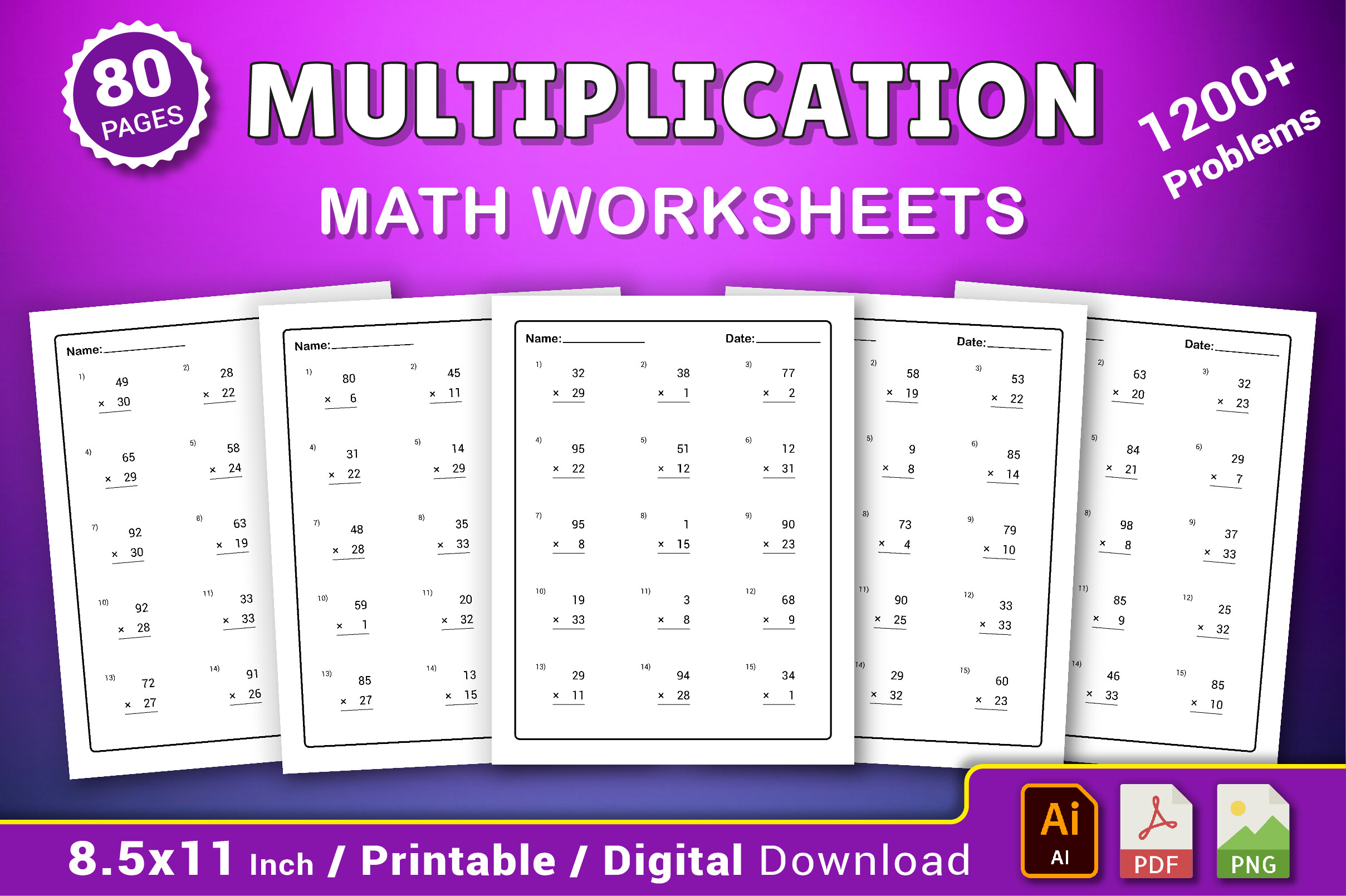 Multiplication Math Worksheets