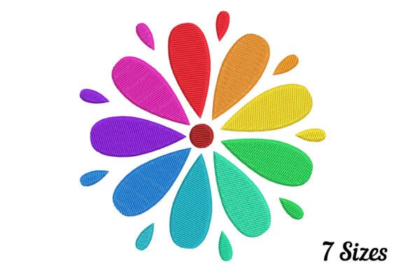 Rainbow Colorful Floral Pattern Mandala