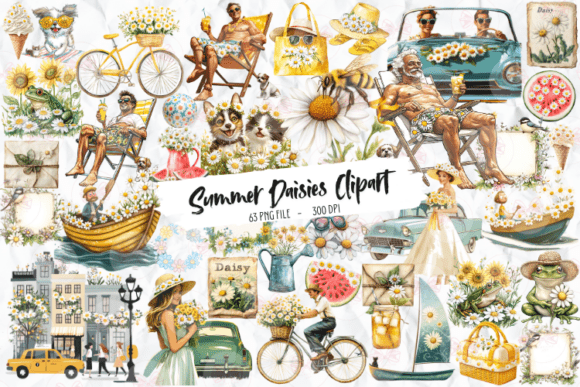 Summer Daisies Clipart Graphic by Markicha Art · Creative Fabrica