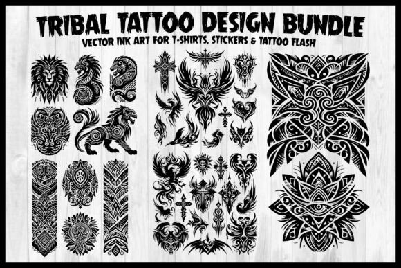 Tribal Tattoo Design Vector Bundle Graphic by Arifin Vector Studio ...