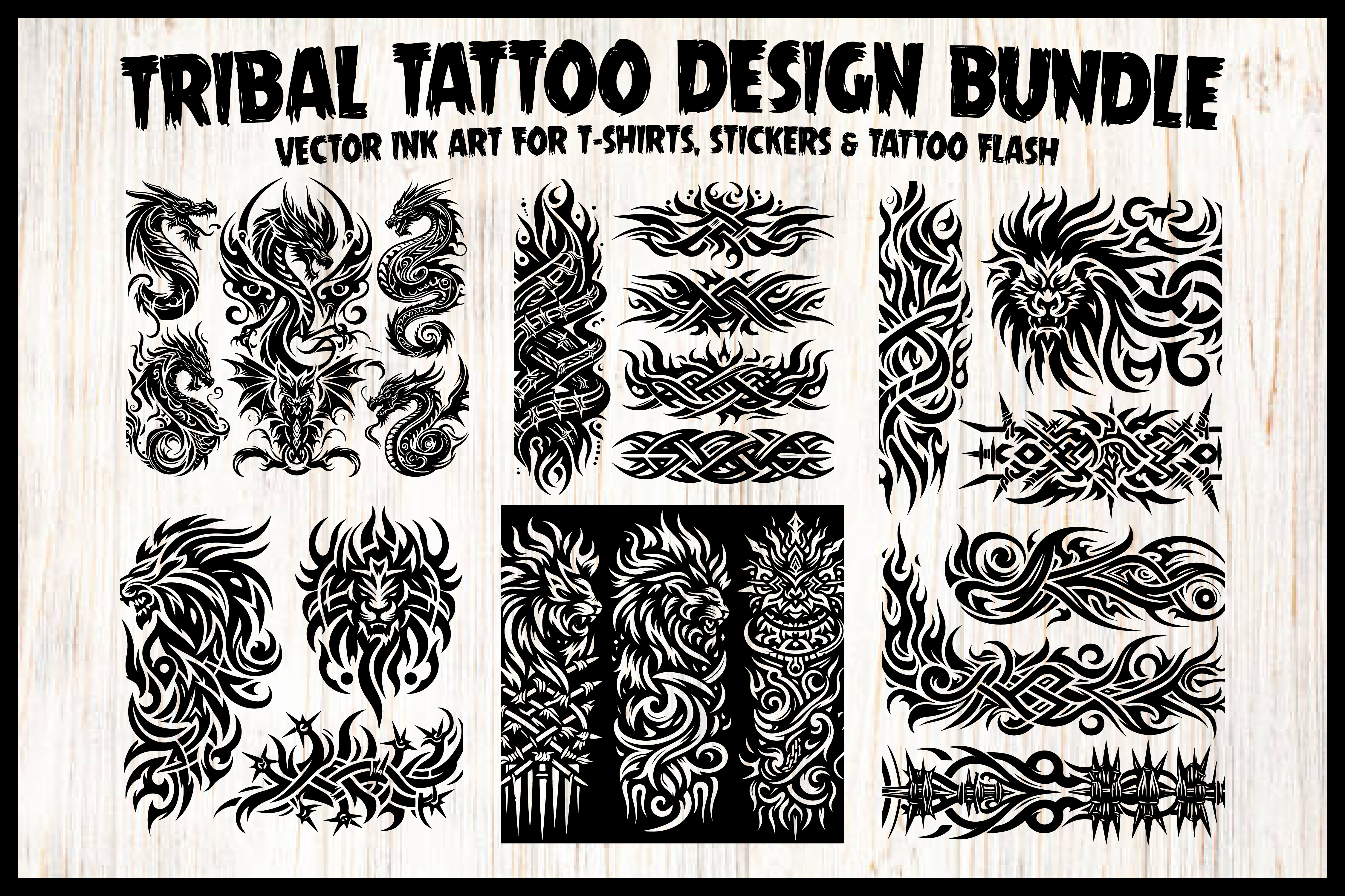White Ribal Ribal Tattoo Design Bundle – Vector Graphic by Arifin Vector Studio ...