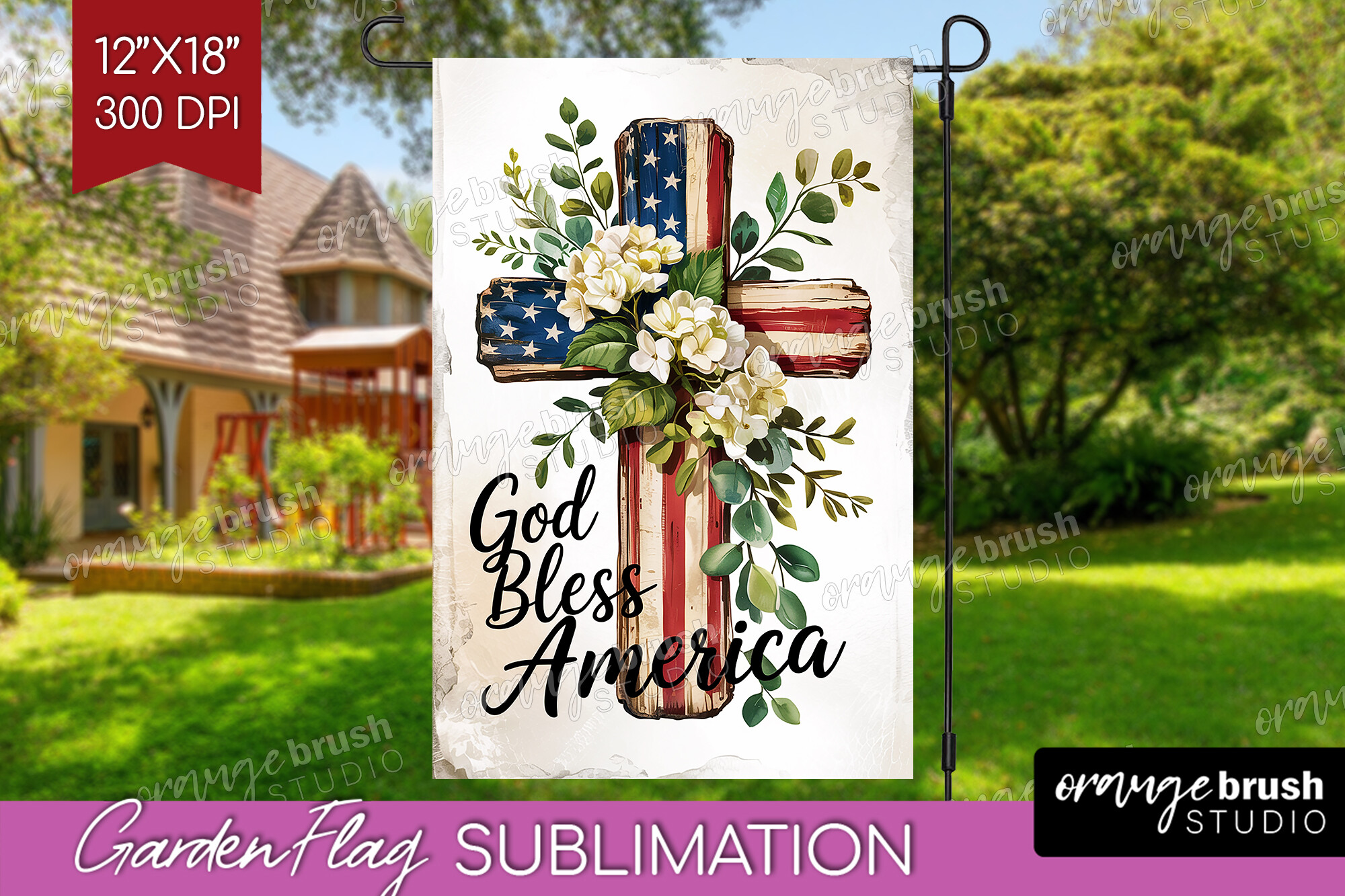 4th of July Garden Flag Design