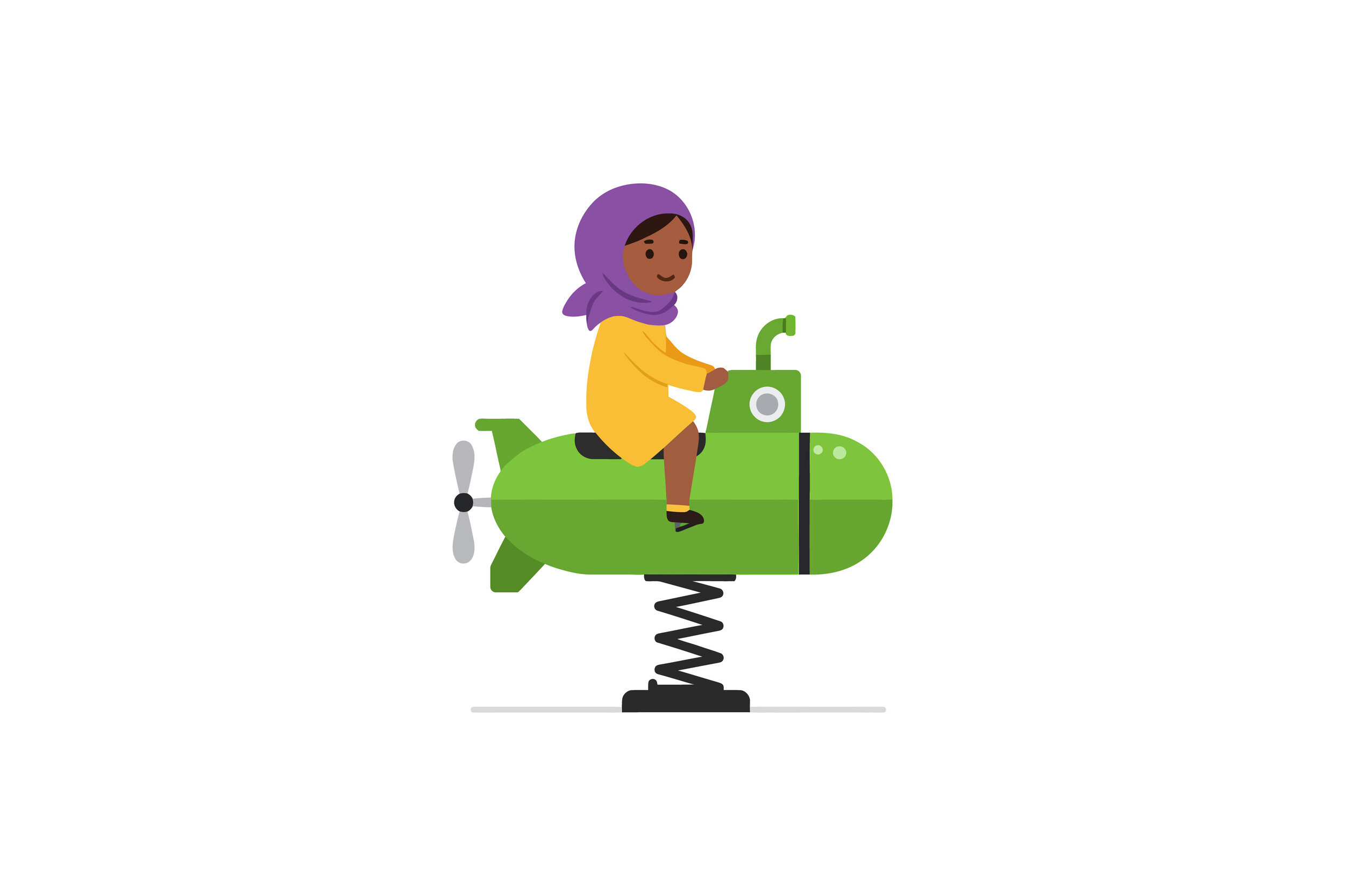 A Young Girl in a Yellow Dress Riding a Graphic by DesignVectx ...