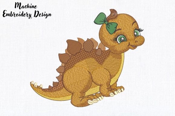 Baby Girl Dinosaur with Bow