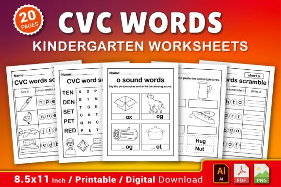 CVC Words Kindergarten Worksheet