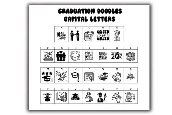 Graduation Doodles Font PNG with transparent background - Preview 1