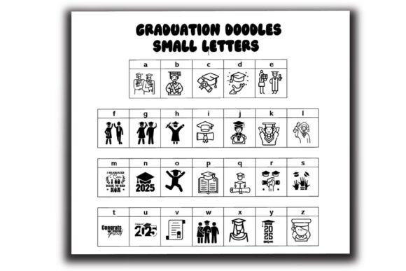 Graduation Doodles Font PNG with transparent background - Preview 2