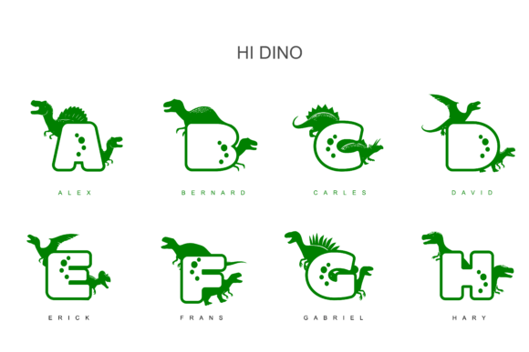 Hi Dino Font PNG with transparent background - Preview 2