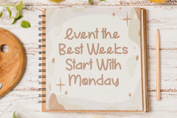 Monday Cafe Font PNG with transparent background - Preview 5