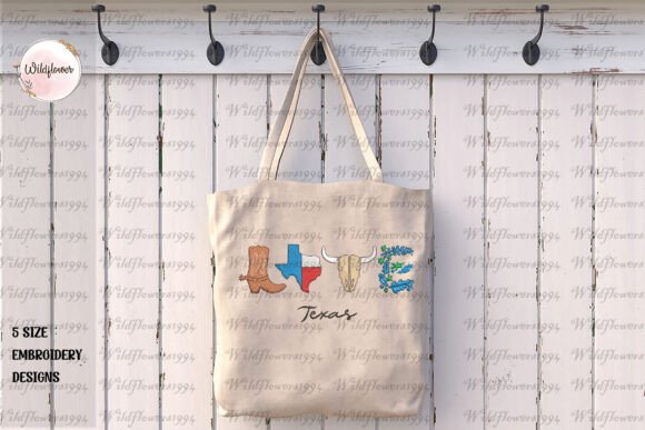 Western Texas Map Embroidery Designs