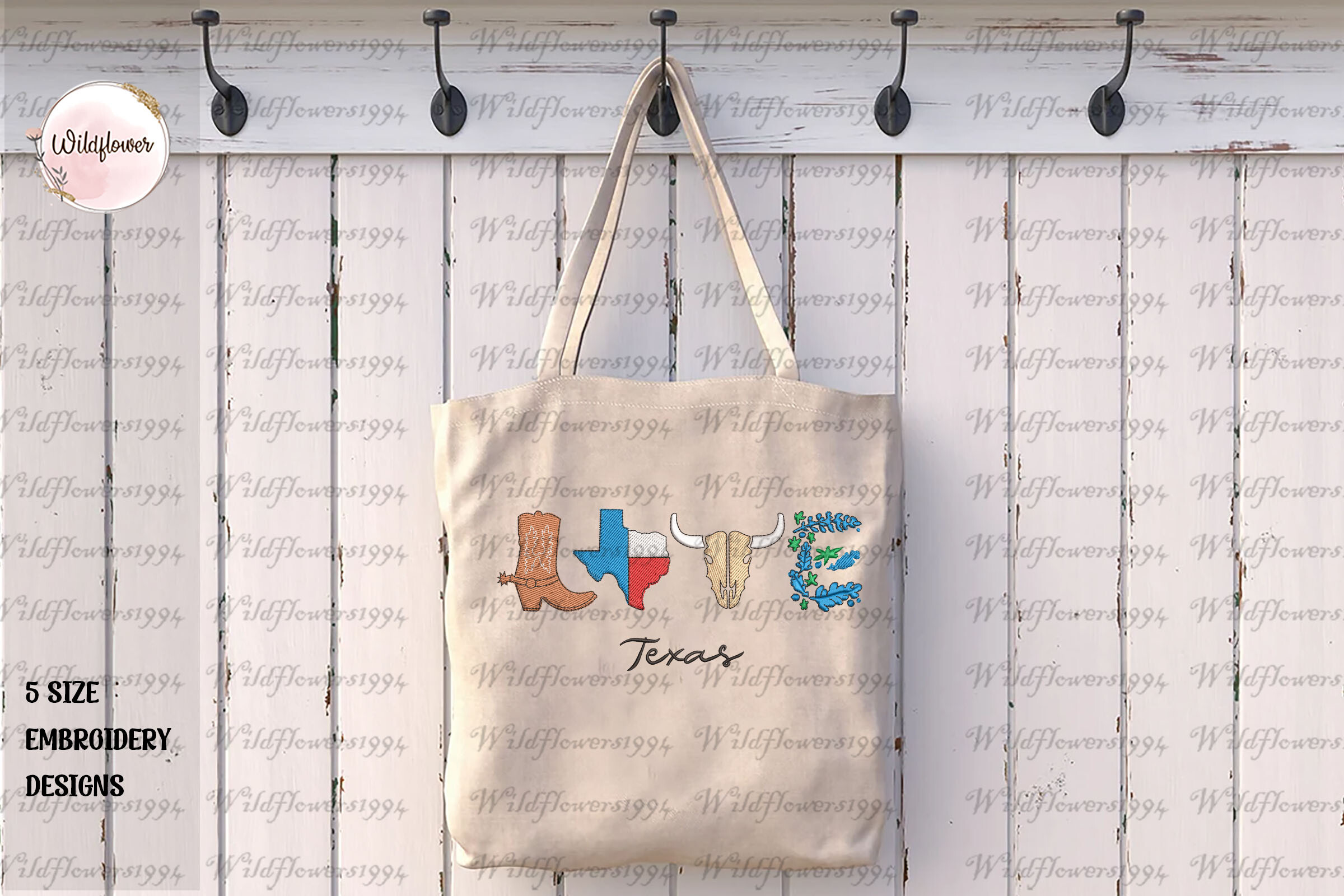 Western Texas Map Embroidery Designs