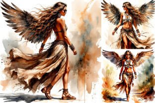 Boho Angel Girl Watercolor Clipart Graphic by AlishaSDBoutique ...