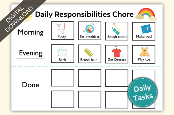 Daily Responsibilities Chore Chart Graphic Teaching Materials By BookWorm Haven