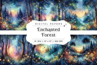 Enchanted Forest Backgrounds Graphic by Finiolla Design · Creative Fabrica
