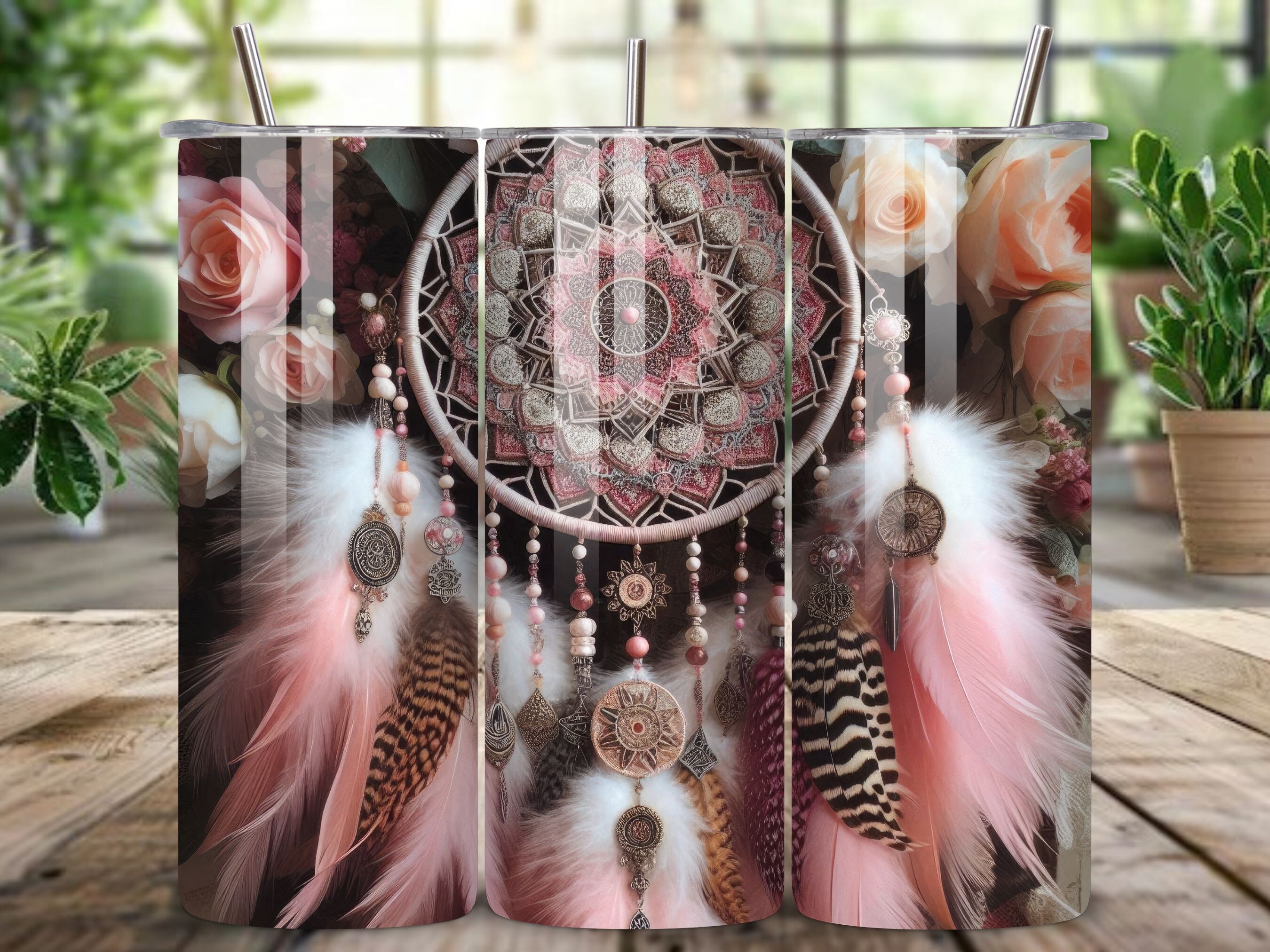 Feather Dreamcatcher Tumbler Wrap Graphic by The Black Cat · Creative ...