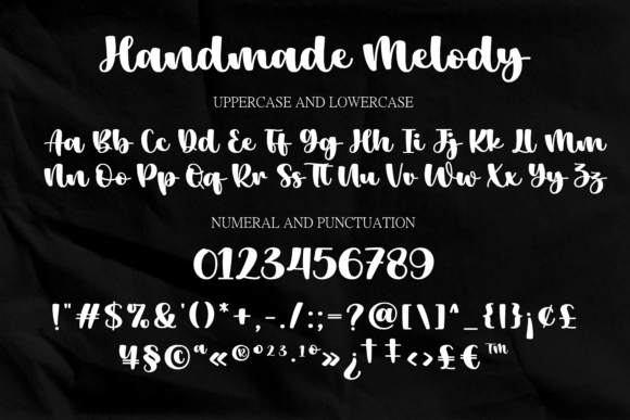 Handmade Melody Font PNG with transparent background - Preview 6