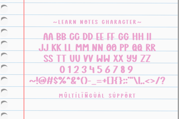 Learn Notes Font PNG with transparent background - Preview 2