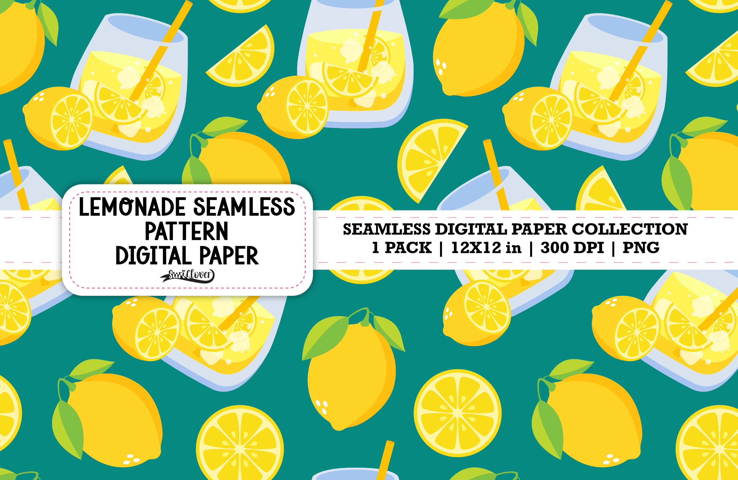Lemonade Seamless Pattern Digital Paper Graphic by SuriClover ...