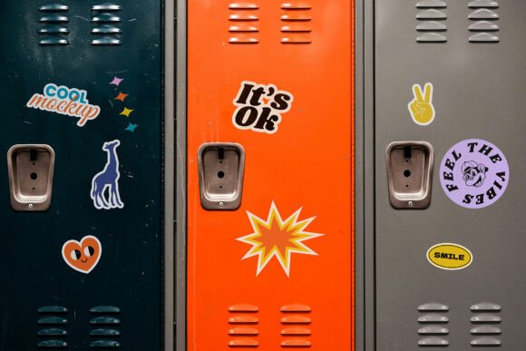 Locker Tag Sticker Lockers Doors Sticker Mockup Graphic by LuuqasDesign · Creative Fabrica