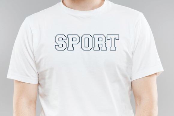 Outline Varsity Font PNG with transparent background - Preview 3