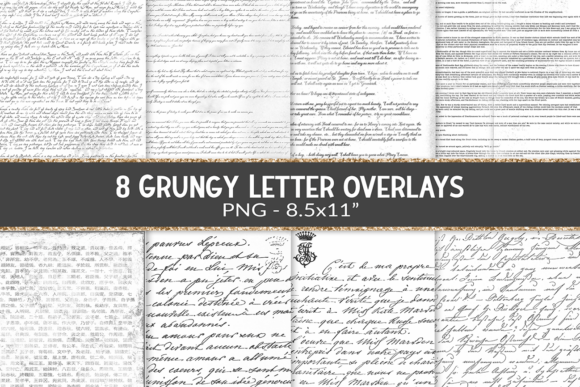Vintage Text Script Sheet PNG Overlay Graphic Decorative Elements By Lovelytocu