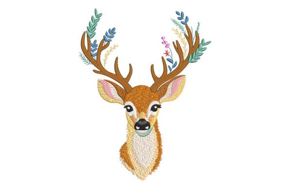 Adorable Deer with Flowers