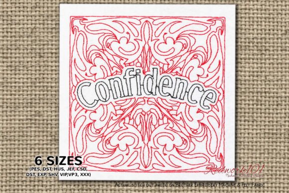 Confidence Redwork Floral