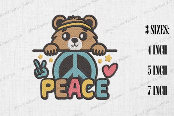 Cute Hippie Bear Peace