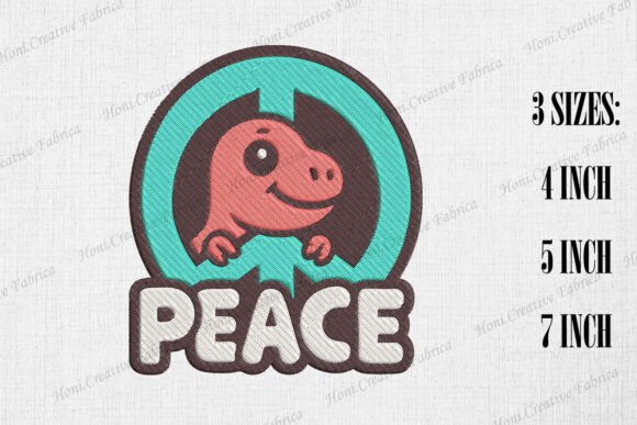 Cute Hippie Dinosaur Peace
