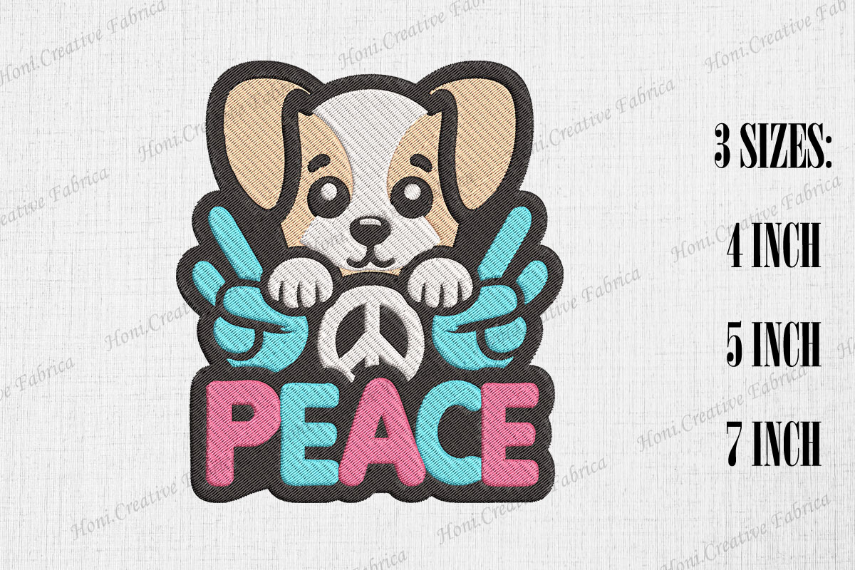 Cute Hippie Dog Peace
