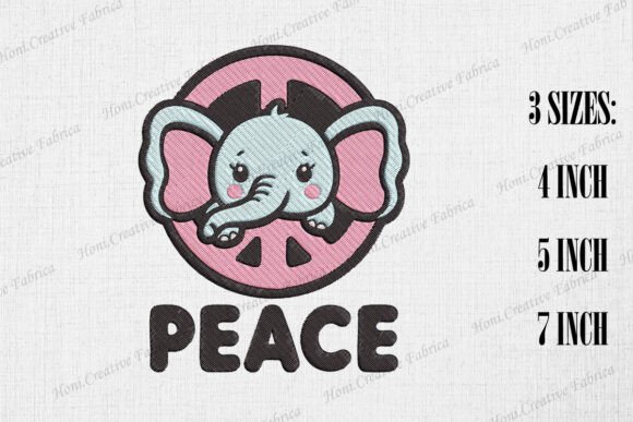 Cute Hippie Elephant Peace