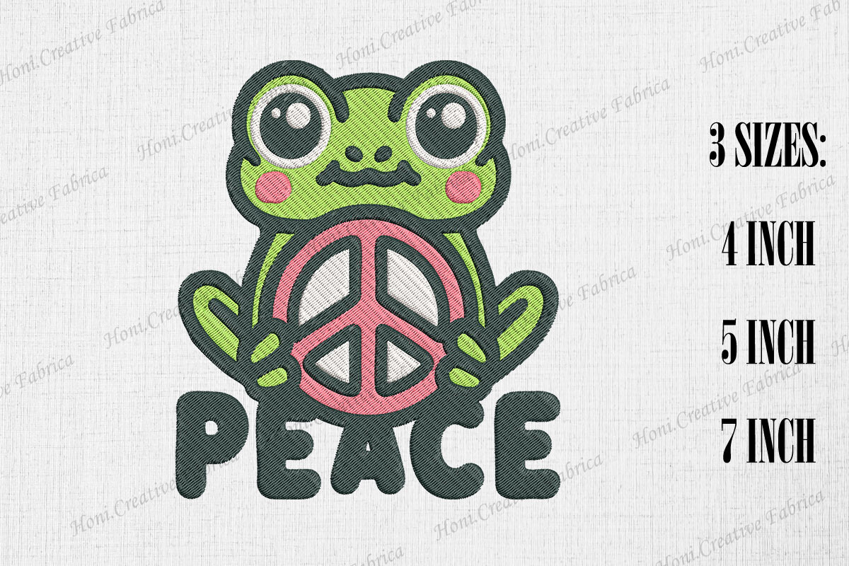 Cute Hippie Frog Peace