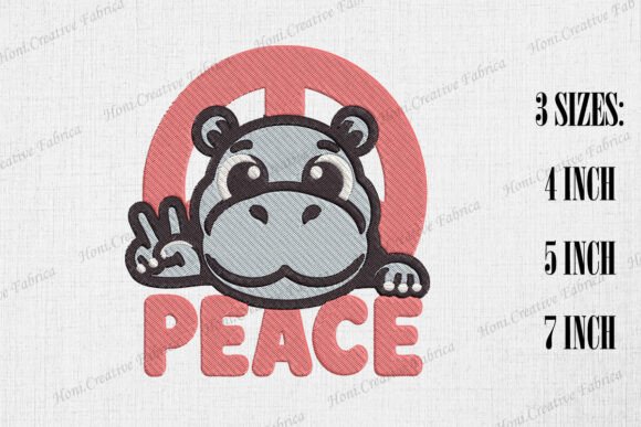 Cute Hippie Hippo Peace
