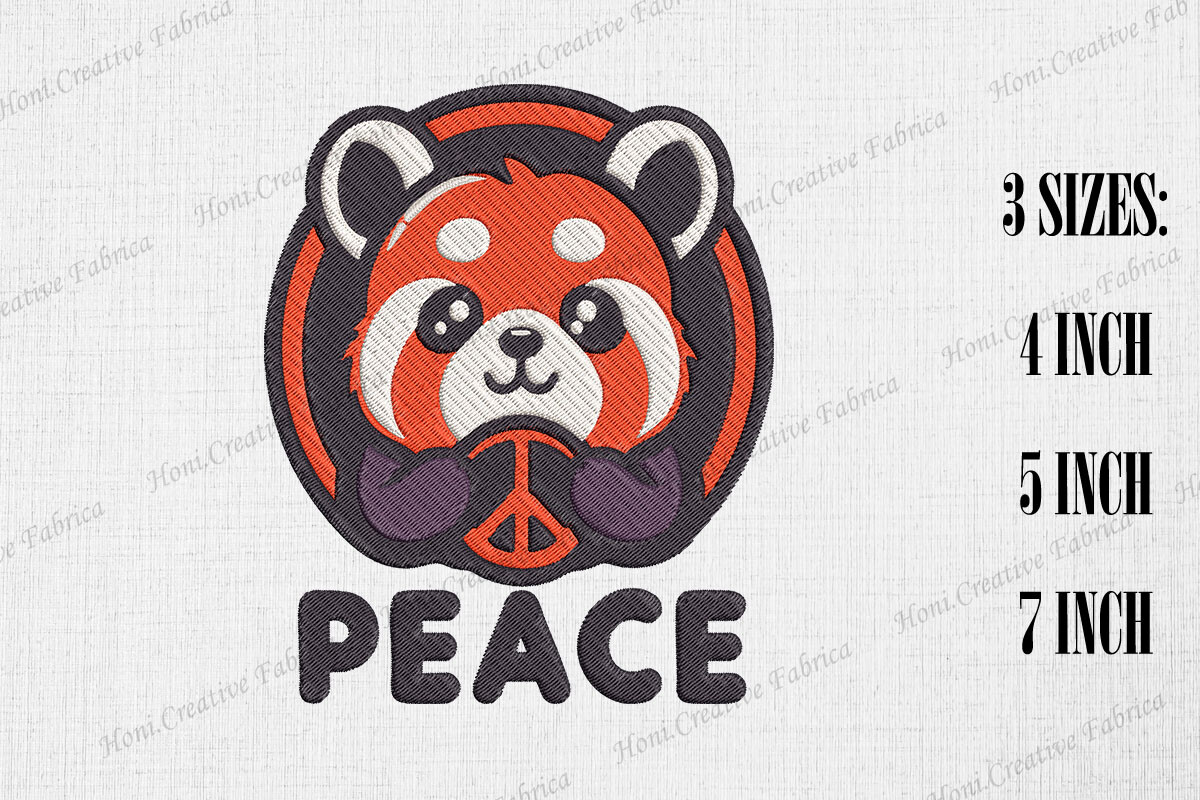 Cute Hippie Red Panda Peace