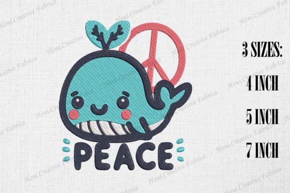 Cute Hippie Whale Peace